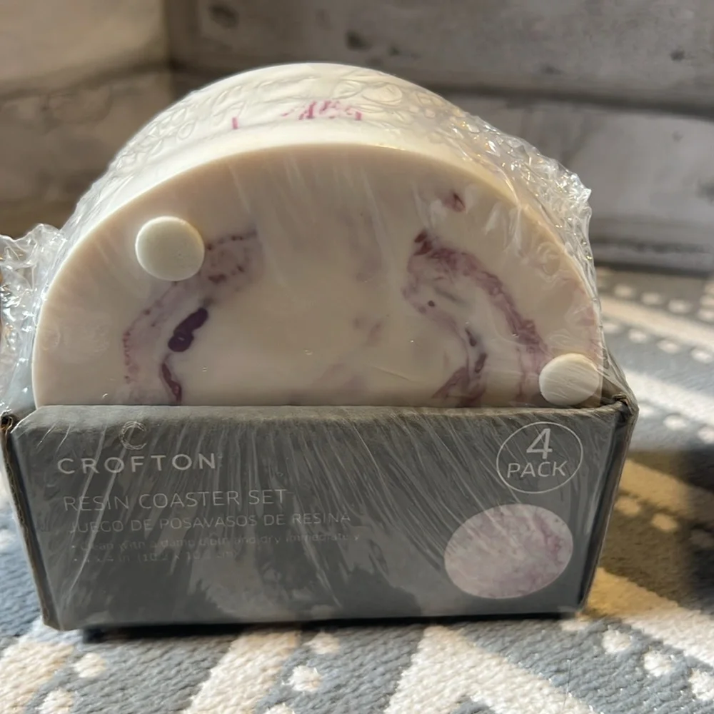 4 pack resin marbled coasters
